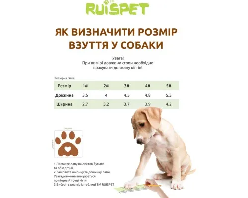 Ботинки для собак Ruispet для малых пород, водонепроницаемые 4 шт №2 синие (2700000033098)