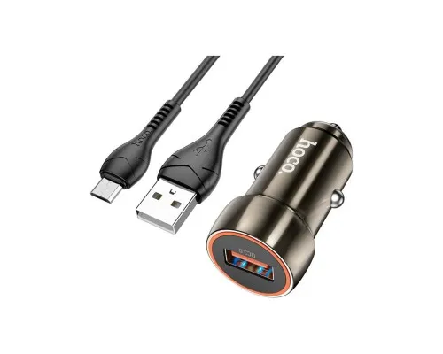 Зарядний пристрій HOCO Z46 USB Metal Gray (6931474770295)