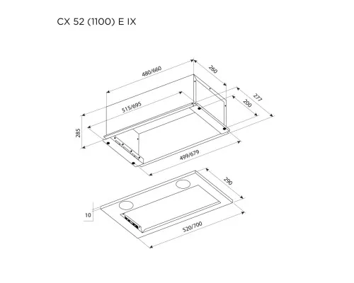 Вытяжка кухонная Pyramida CX 52 (1100) E IX