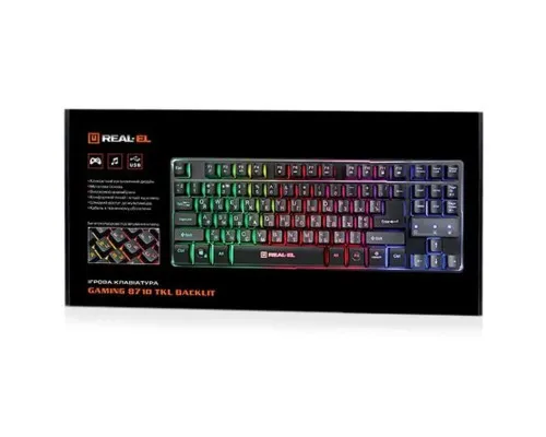 Клавиатура REAL-EL 8710 Gaming TKL Backlit, black