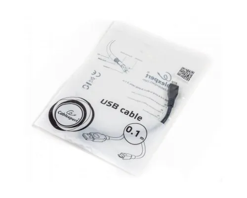 Дата кабель USB 2.0 AM to Micro 5P 0.1m Cablexpert (CCP-mUSB2-AMBM-0.1M)