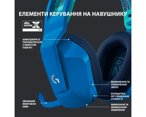 Навушники Logitech G733 Lightspeed Wireless RGB Gaming Headset Blue (981-000943)