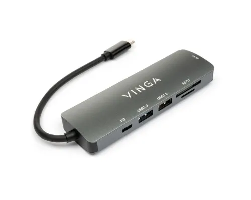 Концентратор Vinga USB Type-C 3.1 to HDMI+USB3.0+USB 2.0+SD/microSD+PD 6in1 (VHC6)