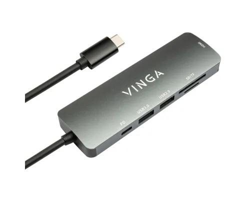 Концентратор Vinga USB Type-C 3.1 to HDMI+USB3.0+USB 2.0+SD/microSD+PD 6in1 (VHC6)