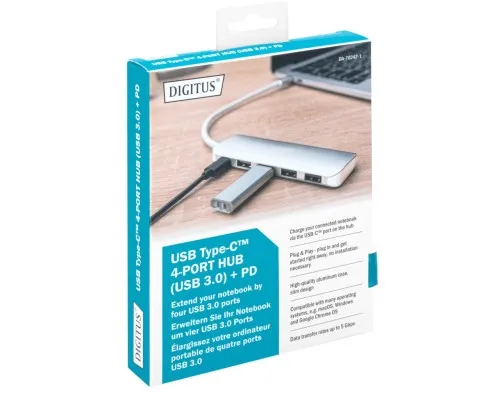 Концентратор Digitus USB Type-C, 4xUSB 3.0 (DA-70242-1)