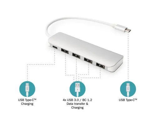 Концентратор Digitus USB Type-C, 4xUSB 3.0 (DA-70242-1)