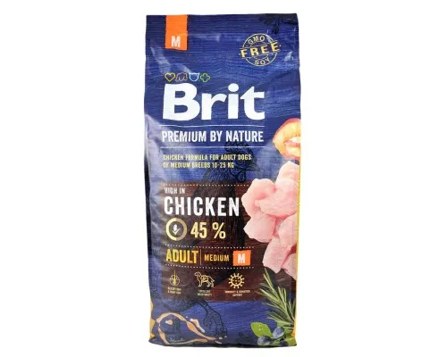 Сухий корм для собак Brit Premium Dog Adult M 15 кг (8595602526376)
