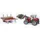 Спецтехника Bruder трактор Massey Ferguson 7480 с погрузчиком и лесным прицепом 1:16 (02046)