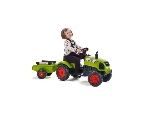 Веломобіль Falk Claas Arion трактор на педалях з причепом Зелений (2041C)