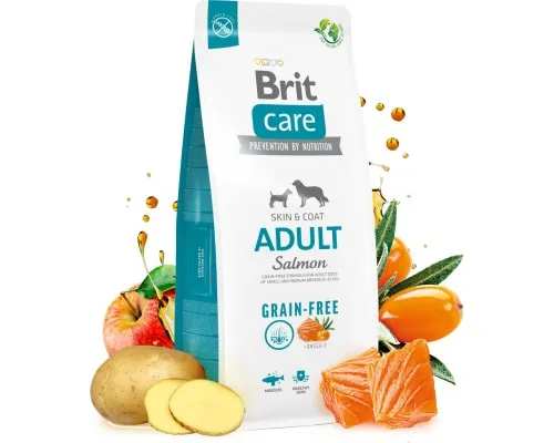 Сухий корм для собак Brit Care Dog Grain-free Adult для малих і середніх порід з лососем 1 кг (8595602558858)