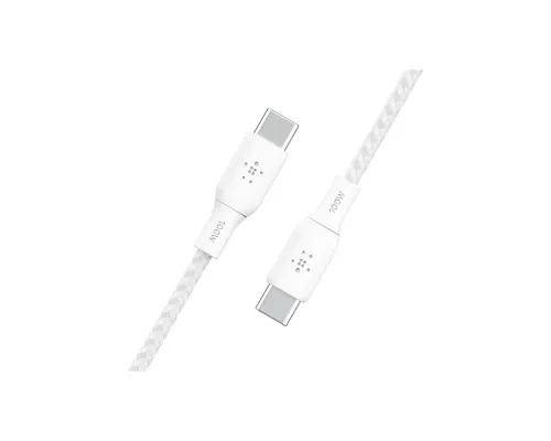 Дата кабель USB-C to USB-C 2.0m 100W white Belkin (CAB014BT2MWH)