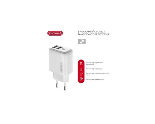 Зарядний пристрій Intaleo 12W Fast Charge 2USB 2.4A white (1283126578281)