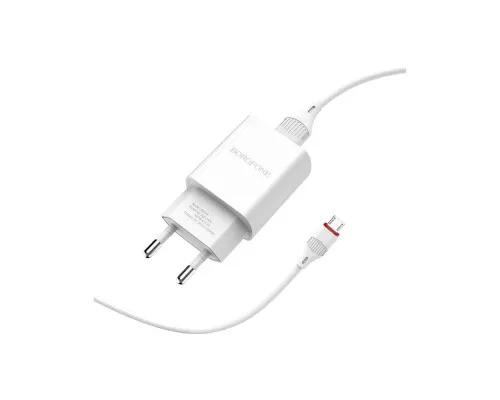 Зарядное устройство BOROFONE BA20A Sharp charger set (Lightning) White (BA20AMW)