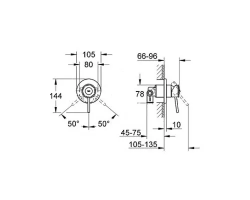 Смеситель Grohe BauClassic OHM set conc. shower (29048000)