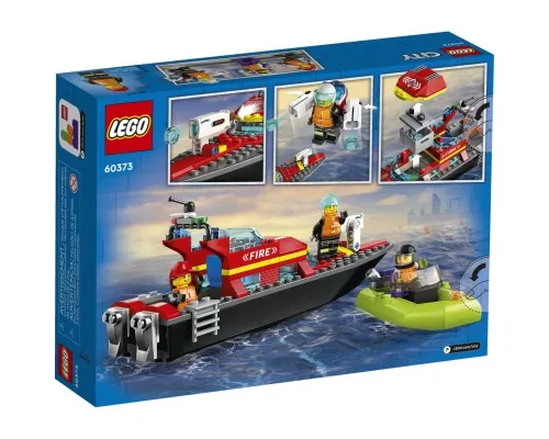 Конструктор LEGO City Човен пожежної бригади 144 деталі (60373)