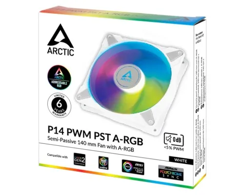 Кулер до корпусу Arctic P14 PWM PST/A-RGB WHITE (ACFAN00276A)