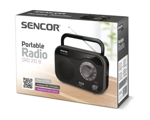 Портативный радиоприемник Sencor SRD 210 Black (35043173)