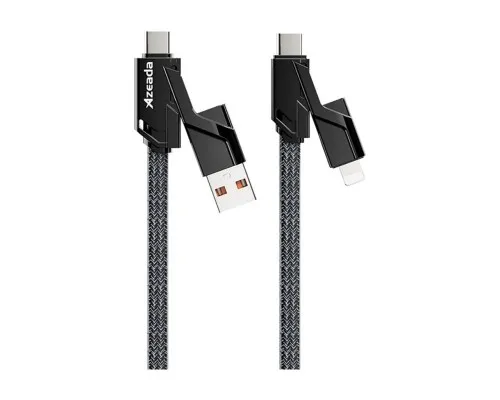Дата кабель USB-C to USB-C + Lightning + USB-A 1.5m Black Proda (PD-B96th-BK)