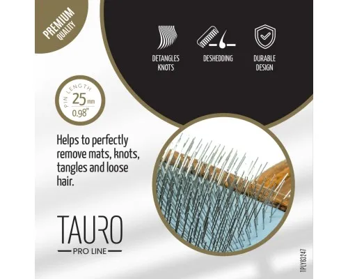 Гребінець для тварин Tauro Pro Line для собак з довгою або густою шерстю 27х10х2 см (TPLY63247)