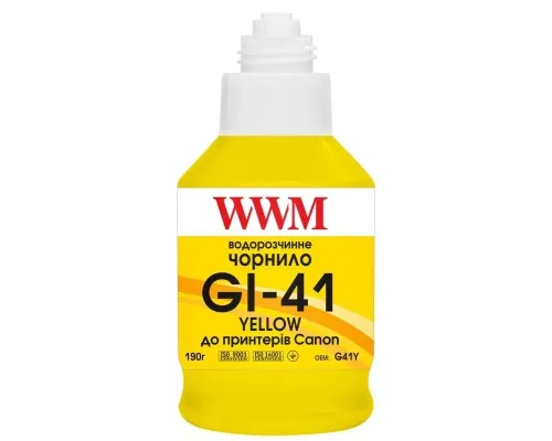 Чернила WWM Canon GI-41 для Pixma G2420/3420 190г Yellow (KeyLock) (G41Y)