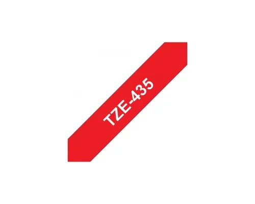 Стрічка для принтера етикеток UKRMARK B-T435P, ламінована, 12мм х 8м, white on red, аналог TZe435 (00784)