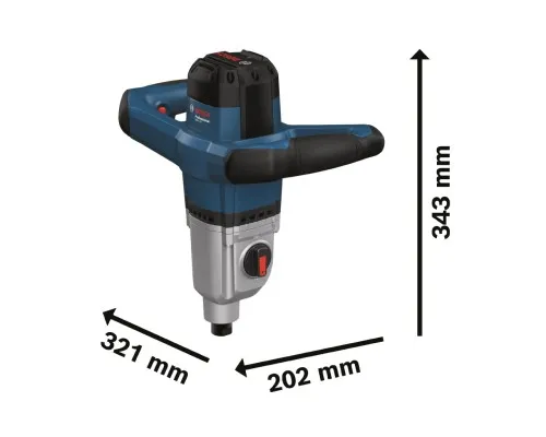 Міксер будівельний Bosch GRW 140, 1400Вт, 480-750об/хв, М14, 4.2кг (0.601.1C4.020)