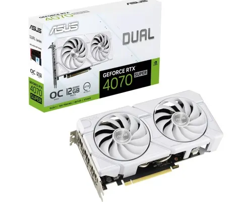 Видеокарта ASUS GeForce RTX4070 SUPER 12Gb DUAL OC WHITE EVO (DUAL-RTX4070S-O12G-EVO-WHITE)