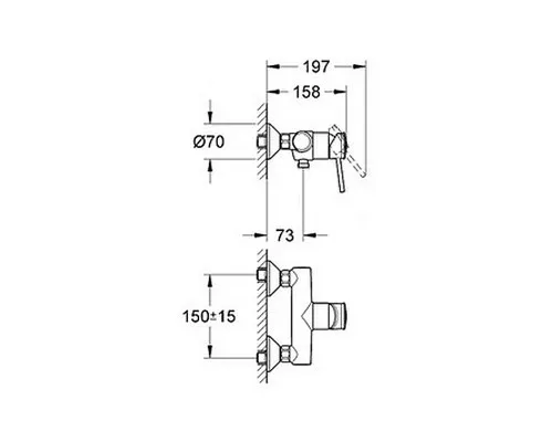 Змішувач Grohe BauClassic OHM shower exposed (32867000)