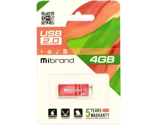 USB флеш накопичувач Mibrand 4GB Сhameleon Red USB 2.0 (MI2.0/CH4U6R)