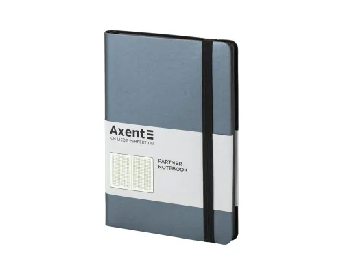 Блокнот Axent Partner Soft, 125х195, 96л, клет, серебряно-синий (8206-14-A)