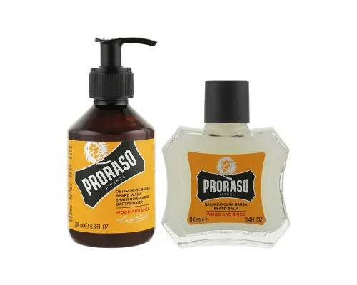 Набір косметики Proraso Wood & Spice для бороди Шампунь 200 мл + Бальзам 100 мл (8004395007356)