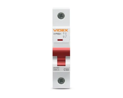 Автоматичний вимикач Videx RS4 RESIST 1п 50А С 4,5кА (VF-RS4-AV1C50)