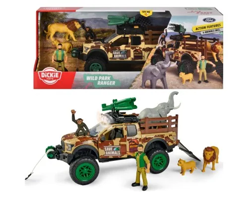 Игровой набор Dickie Toys Парк диких животных с внедорожником 25 см и фигурками (3837016)