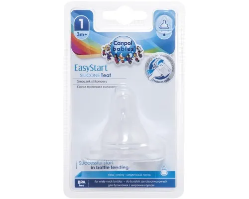 Соска Canpol babies EasyStart силіконова із широкою шийкою, вільна 1 шт. (21/720)