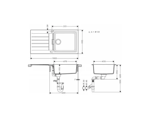 Мийка кухонна Hansgrohe S52 (43358290)