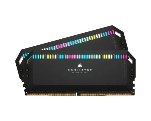 Модуль памяті для компютера DDR5 32GB (2x16GB) 6200 MHz Dominator Platinum RGB Black Corsair (CMT32GX5M2X6200C36)