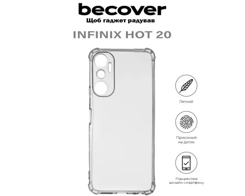 Чохол до мобільного телефона BeCover Anti-Shock Infinix Hot 20 (X6826B) Clear (710605)