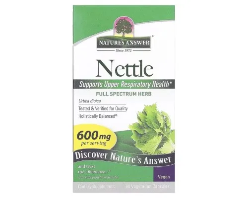 Травы Nature's Answer Крапива, 600 мг, Nettle, 90 вегетарианских капсул (NTA-16306)