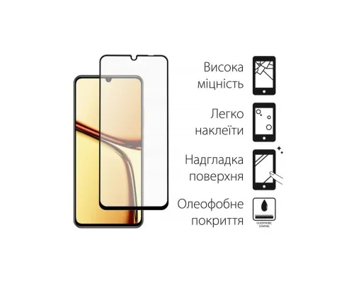 Скло захисне Dengos Full Glue Realme C61 (black) (TGFG-372)