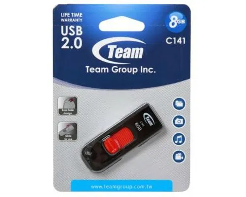 USB флеш накопитель Team 8GB C141 Red USB 2.0 (TC1418GR01)