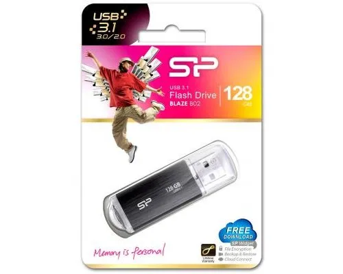 USB флеш накопичувач Silicon Power 128GB Blaze B02 Black USB 3.0 (SP128GBUF3B02V1K)