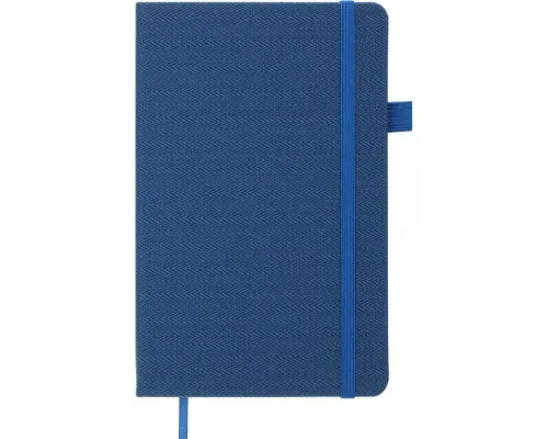 Книга записна Buromax Tweed 125x195 мм 96 аркушів в клітинку обкладинка зі штучної шкіри Синя (BM.291163-02)