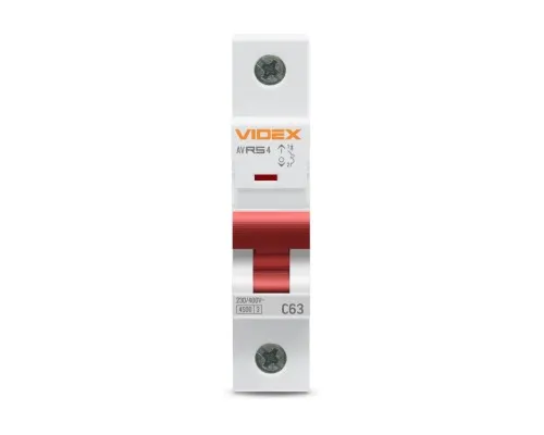 Автоматичний вимикач Videx RS4 RESIST 1п 63А С 4,5кА (VF-RS4-AV1C63)