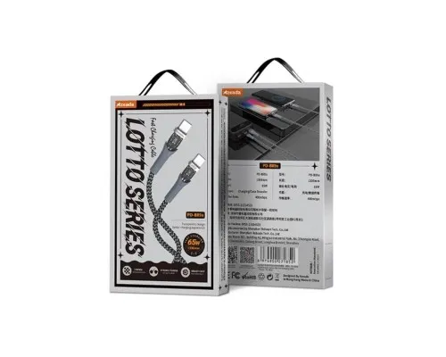Дата кабель USB-C to USB-C 1.3m Lotto PD-B89CC Black Proda (PD-B89 (C-C)-BK)