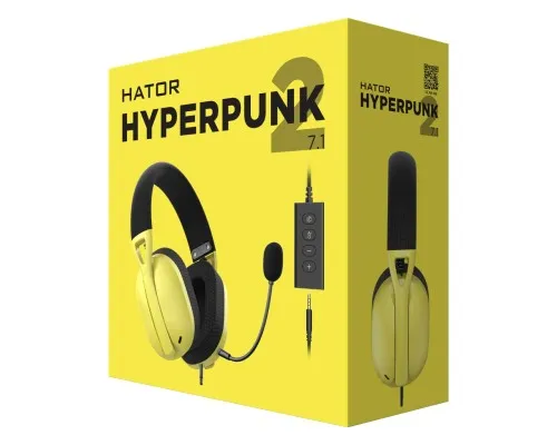 Наушники Hator Hyperpunk 2 USB 7.1 Black/Yellow (HTA-847)