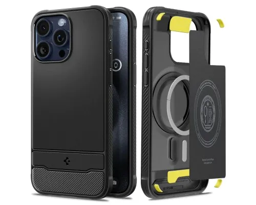 Чохол до мобільного телефона Spigen Apple iPhone 15 Pro Rugged Armor MagFit Matte Black (ACS06703)