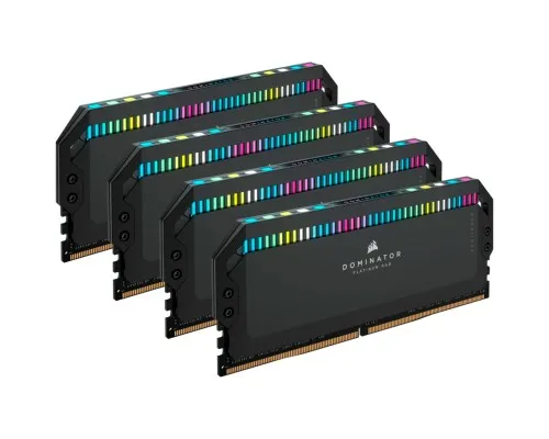 Модуль памяті для компютера DDR5 64GB (4x16GB) 6200 MHz Dominator Platinum RGB Black Corsair (CMT64GX5M4B6200C32)