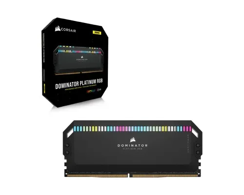 Модуль памяті для компютера DDR5 64GB (4x16GB) 6200 MHz Dominator Platinum RGB Black Corsair (CMT64GX5M4B6200C32)