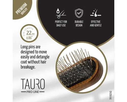 Гребінець для тварин Tauro Pro Line для собак з довгою шерстю 4х6х1.5 см (TPLY63243)