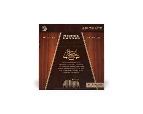 Струни для гітари D'Addario Nickel Bronze Light Top / Medium Bottom (12-56) (NB1256)